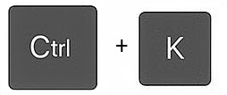 Ctrl + K shortcut: Insert hyperlink